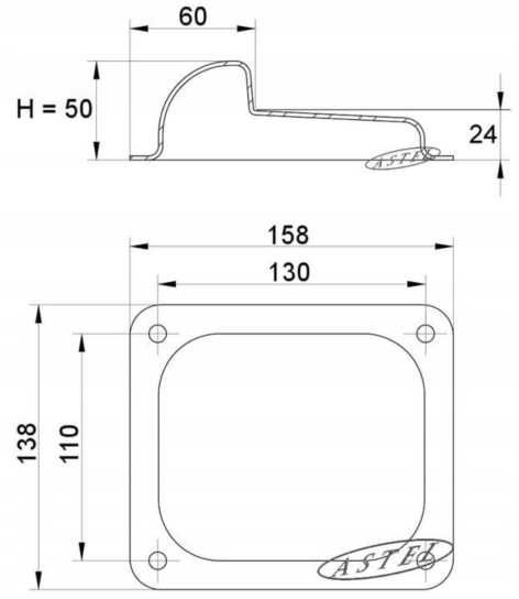 Odbojnik, Odbój do bramy ocynk
