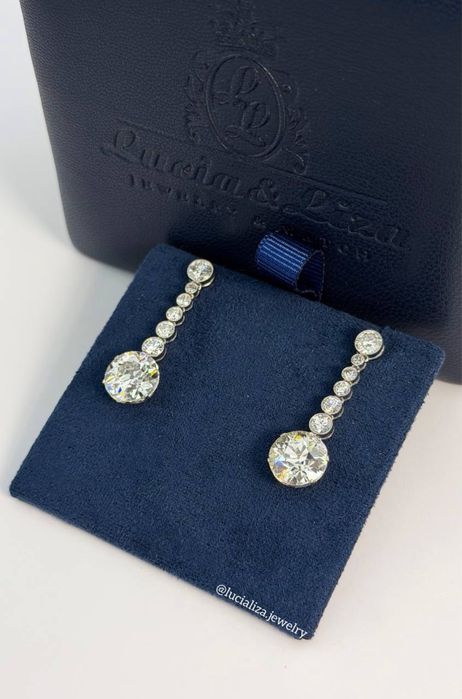 Сережки з діамантами 8.95ct  Платина 950 проба