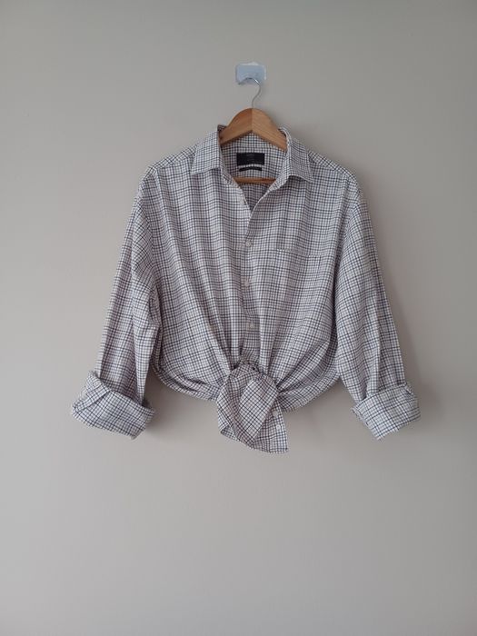 Bawełniana koszula w kratkę XXL flanelka Marks&Spencer