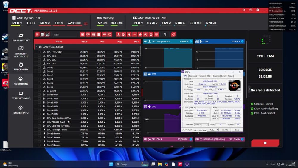 Потужний ігровий ПК Ryzen 5 + RX 5700 8GB  Стан Нового!
