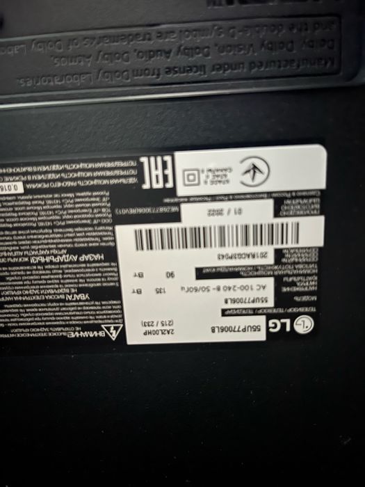 Tелевизор LG 55UP77006LB на запчасти