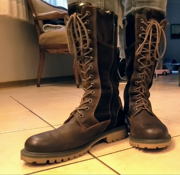 Buty damskie oficerki kozaki rozm. 38 skórzane