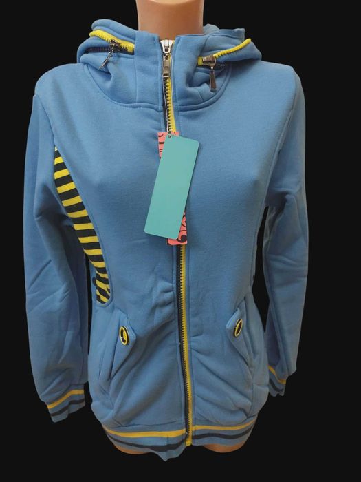 Bluza ocieplana damska S niebieska wyprzedaż