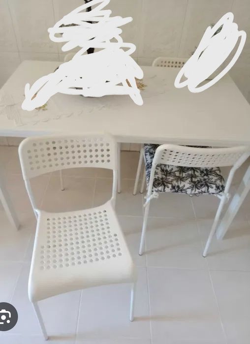 1 Mesa 6 Cadeiras ikea 125x746 Cadeiras ikea Usado Entrega Gratis