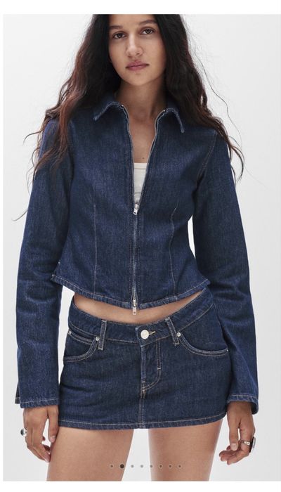 Джинсовая рубашка пиджак pull & bear