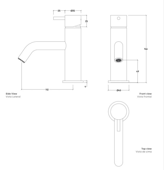 Misturadora de lavatória com válvula clic-clac NOVA