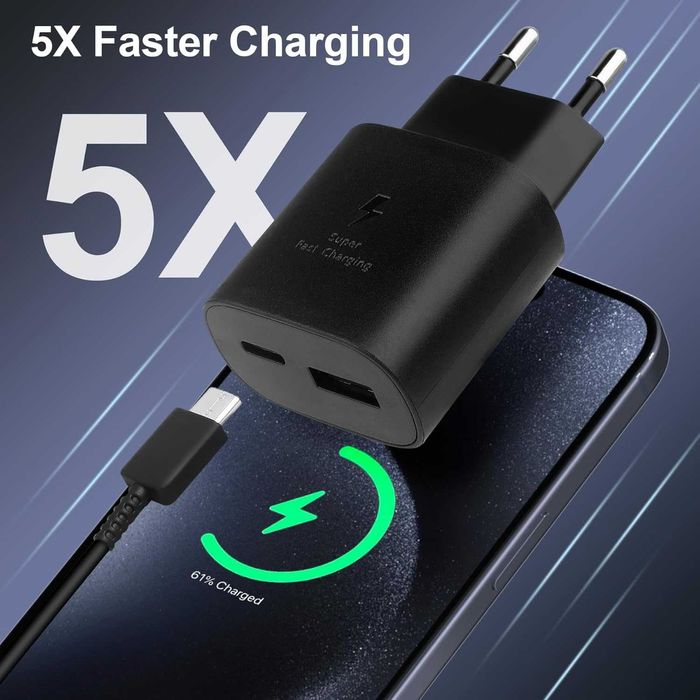 25 W carregador USB C múltiplo carregamento rápido tomada para Samsung