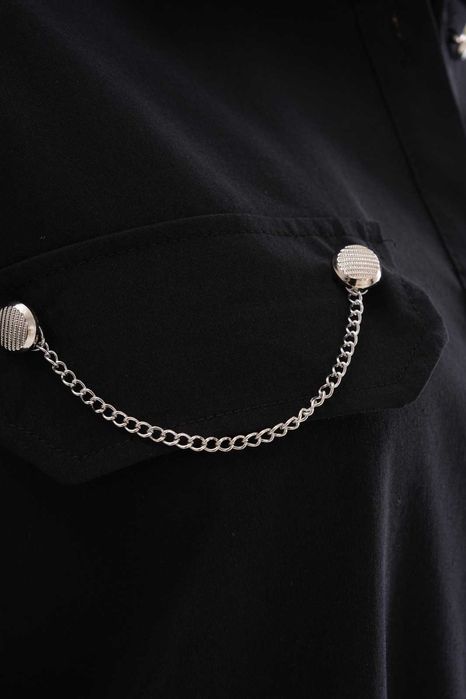 Koszula damska czarna bawełna oversize plus size Roz L