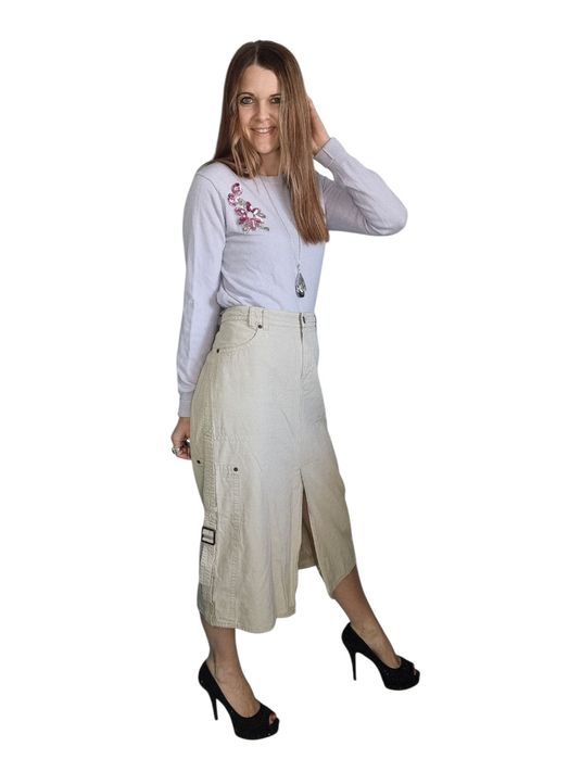 Bezowa spodnica marc cain n4 rozmiar L/XL 40/42