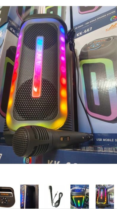 Głośnik Bluetooth z Mikrofonem Karaoke  Radio FM USB Mp3