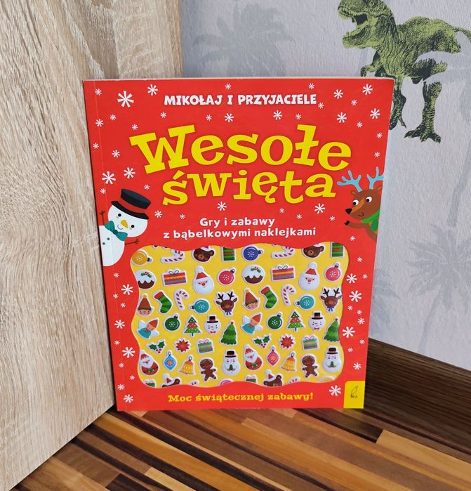 Wesołe święta książka świąteczna z naklejkami