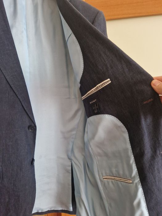 Blazer Gant azul homem, 100% linho, n.º 48