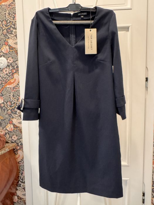 Granatowa nowa z metką biurowa sukienka Top Secret