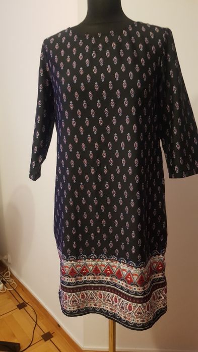 Sukienka codzienna z rękawem, prosta, New Cook, rozmiar 38, 10, M