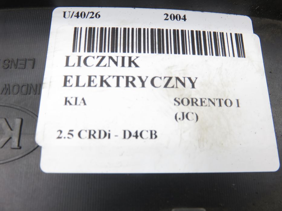 Licznik Kia Sorento I (jc) 2.5 Crdi 140 - D4cb 940033e086