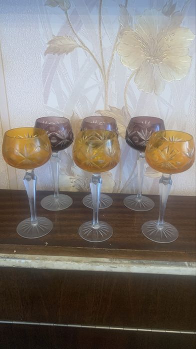 Цветные хрустальные фужеры производство Германия