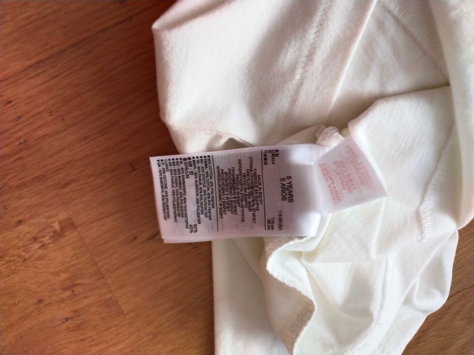 Baby GAP Nowy t-shirt bawełna 115cm 5 lat biała bluzka