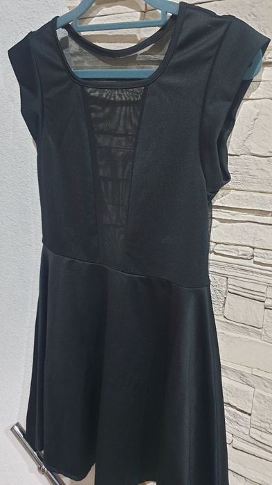 Sukienka damska z dekoltem wieczorowa z siateczką H&M roz S/36