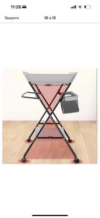 Пеленальний стіл для немовлят розкладний до 20 кг + регулювання висоти