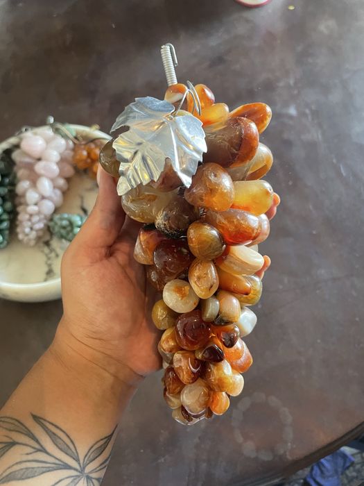 Conjunto de uvas vintage chinesas com taça