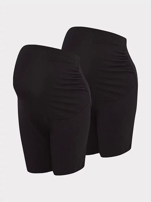 M 38 40 George 2pak czarne krótkie spodenki ciążowe kolarki legginsy