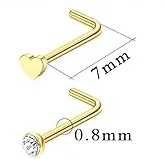 Kolczyk do nosa złoty serduszko L piercing serce