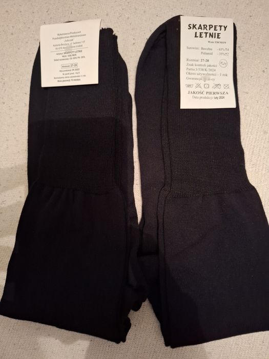 Skarpety czarne letnie wojskowe MON nowe.