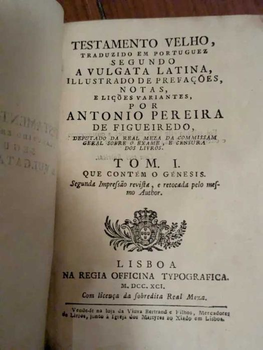 "TESTAMENTO VELHO" de António Pereira de Figueiredo, 17 volumes