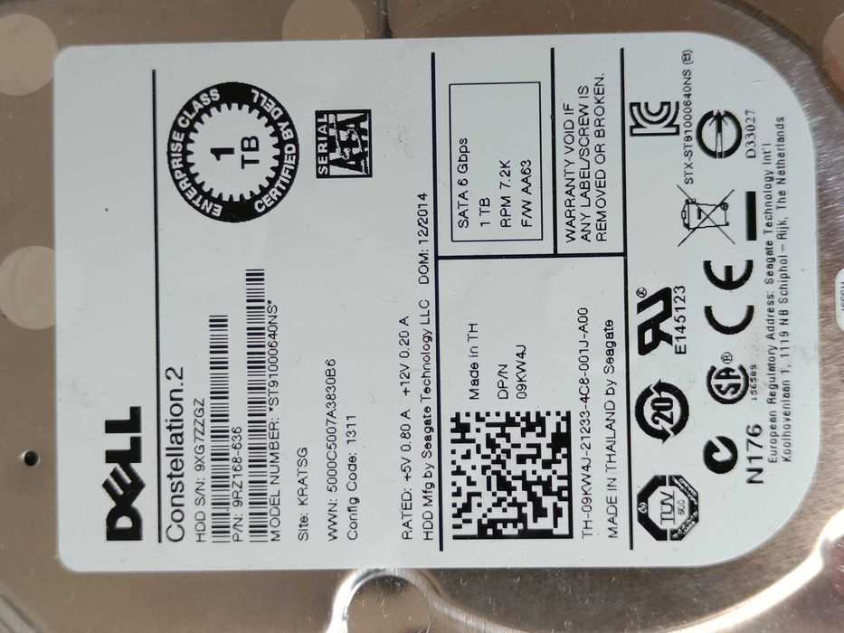 Hard Disk HDD диск 2.5 Seagate 1TB 7200rpm 6GB/s ST91000640NS