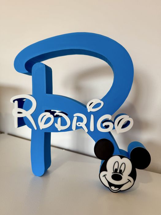 Letra Decorativa 3D Personalizada mickey– Quarto de Bebé ou Criança