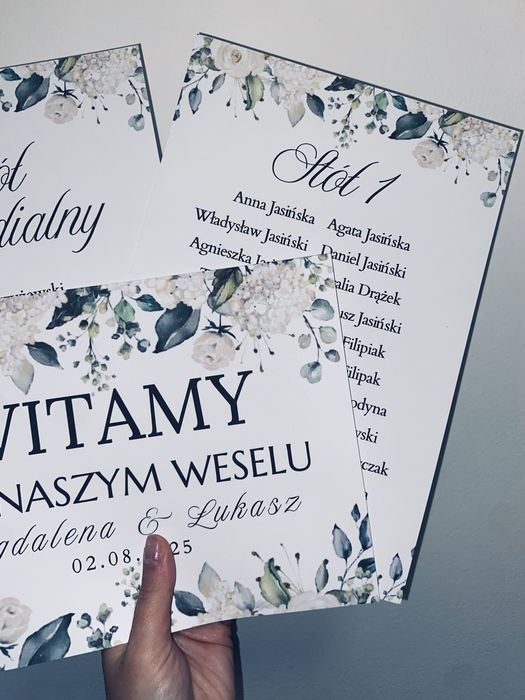 Weselny Plan stołów z grafiką