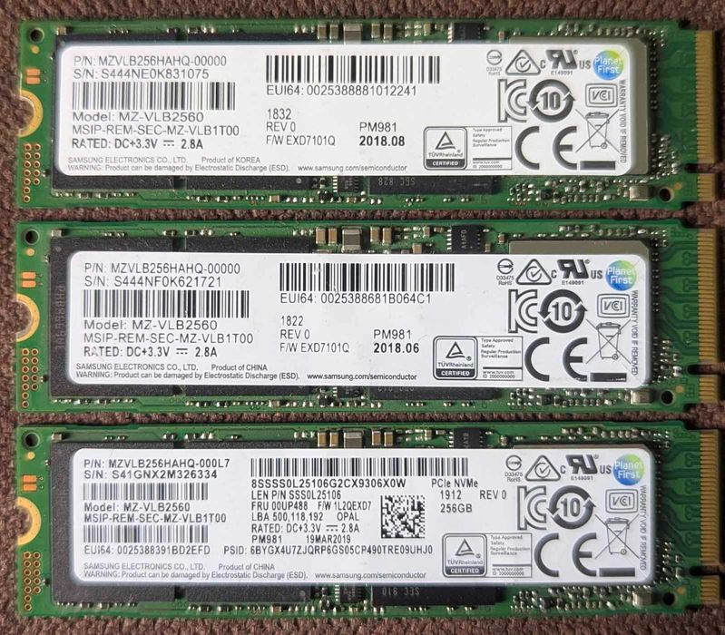 M2 SSD 256-512GB/1TB-2TB