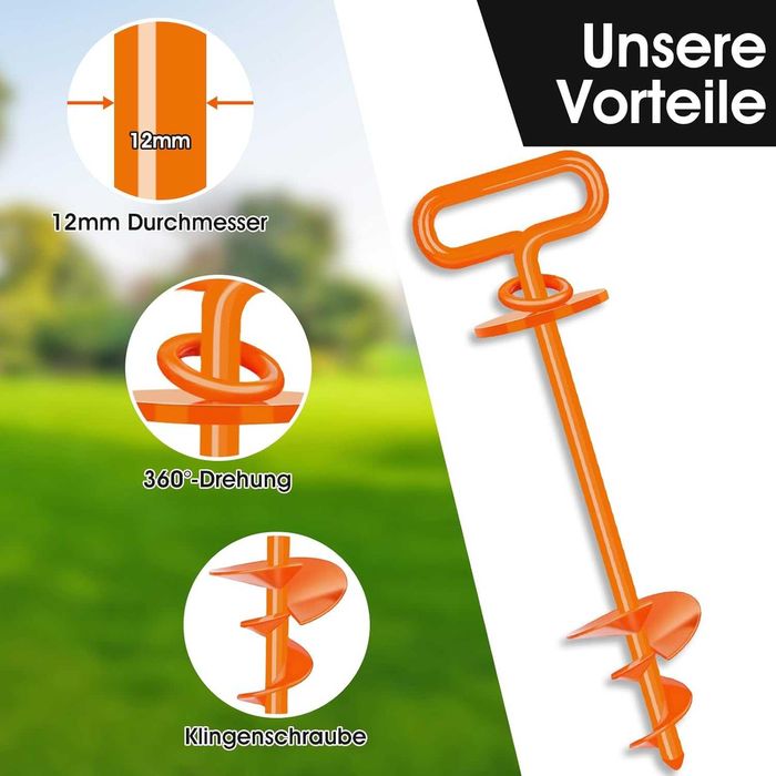 Kotwica gruntowa dla psa do ogrodu na plażę trawnik pomarańczowy 217