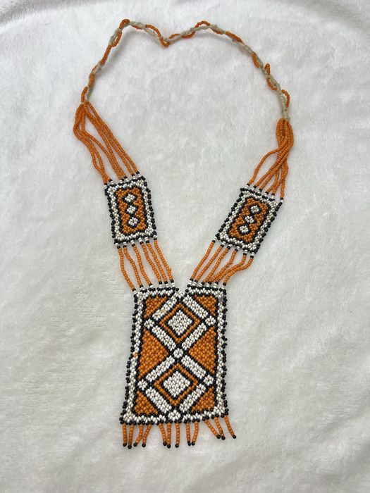 Naszyjnik koraliki Loom Biblata 70s vintage etniczny etno handmade 20