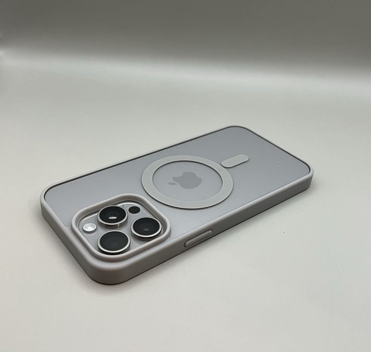 Чехол iPhone 15 Pro Max Grey MagSafe, 14 Pro Max серый, не желтеет