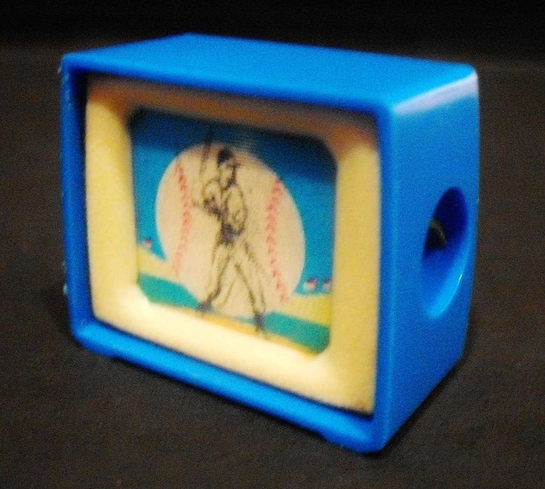 Afia lápis - aguça - antigo - televisão com imagens que se movem