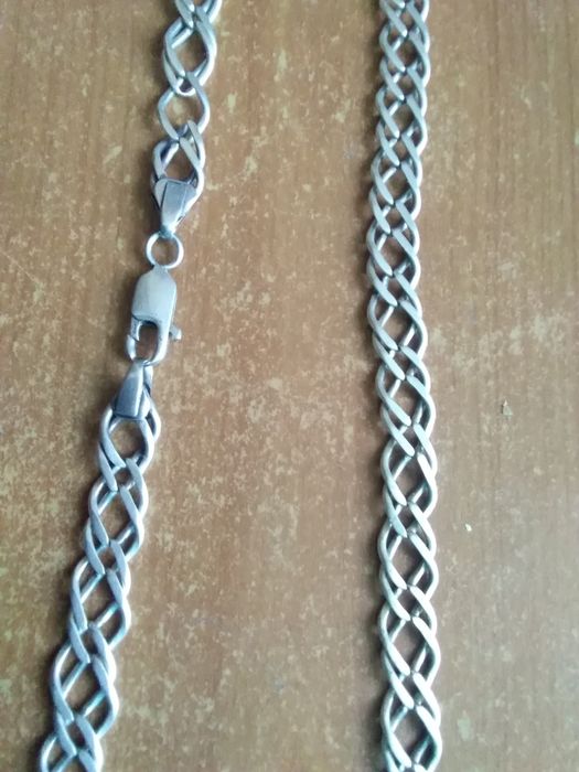 Łańcuch srebrny męski.