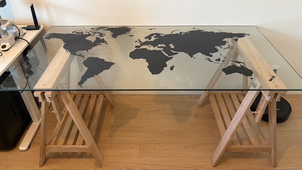 Szyba hartowana mapa swiata Ikea 160x80