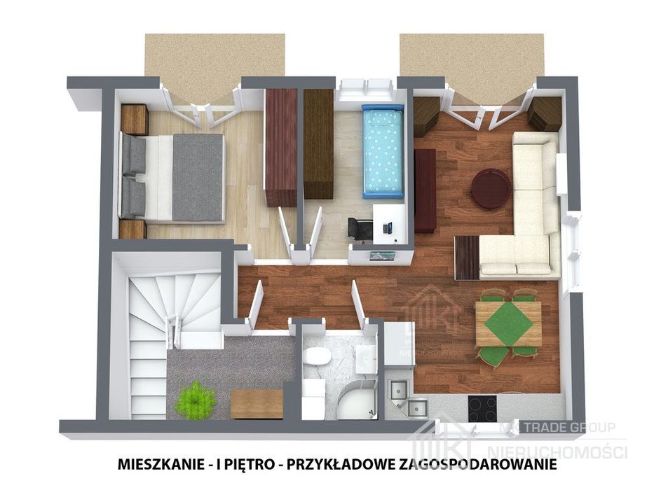 Kłaj nowe mieszkanie 54m2, 3 pokoje, blisko PKP