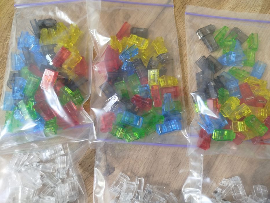 Сквозные Джеки 50 шт/упаковка , rj45 цветные, для витой пары