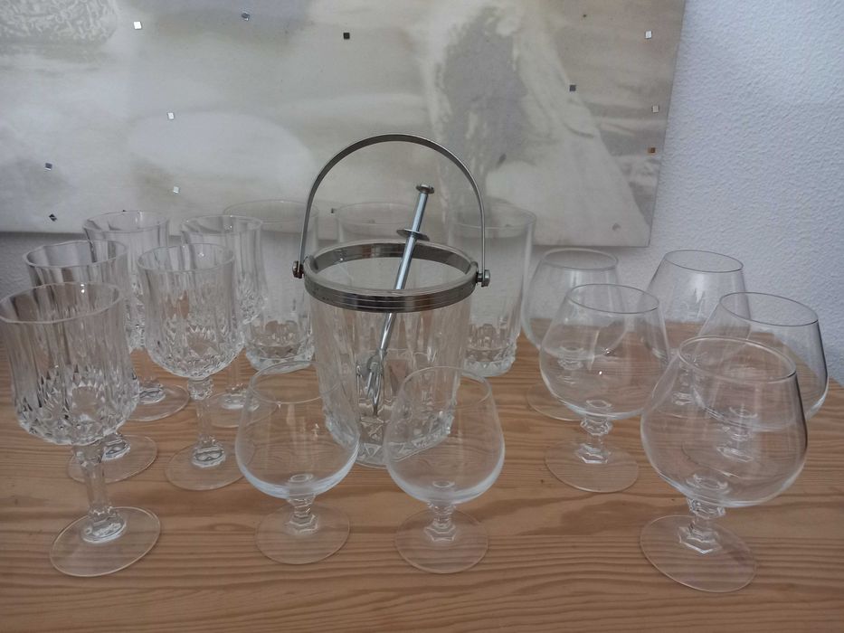 Serviço de Bar Cristal d'Arques France – Lote 16 Peças (Longchamp)