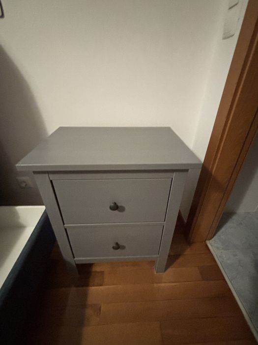 2 mesas de cabeceira HEMNES da IKEA c/2 gavetas, velatura cinza, 54x66 cm