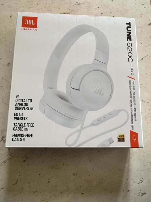 Słuchawki nauszne przewodowe  jbl tune 520c usb-c