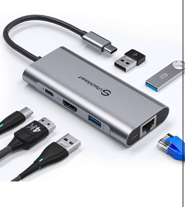 UtechSmart USB C Hub, wieloportowy adapter 6 w 1