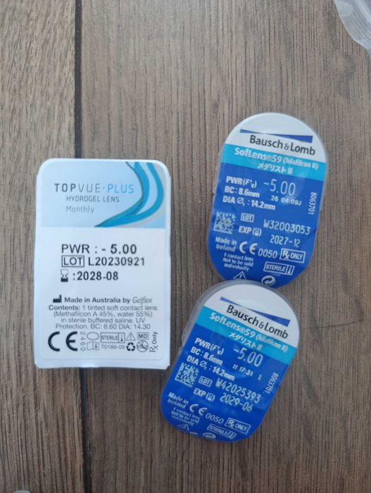 Soczewki kontaktowe -5 bausch topvue