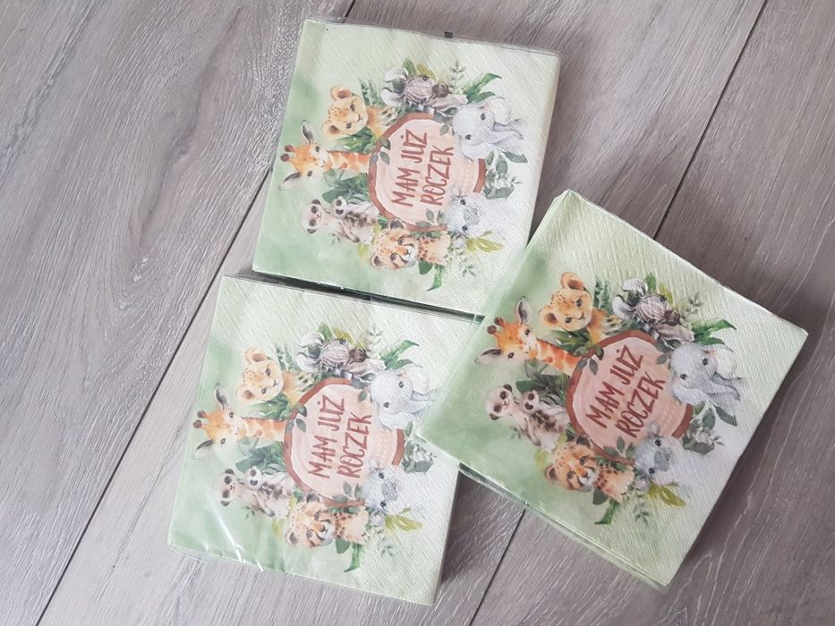 Serwetki safari na roczek