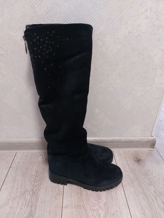 Сапоги зимние натуральные замшевые 36р полностью меховые