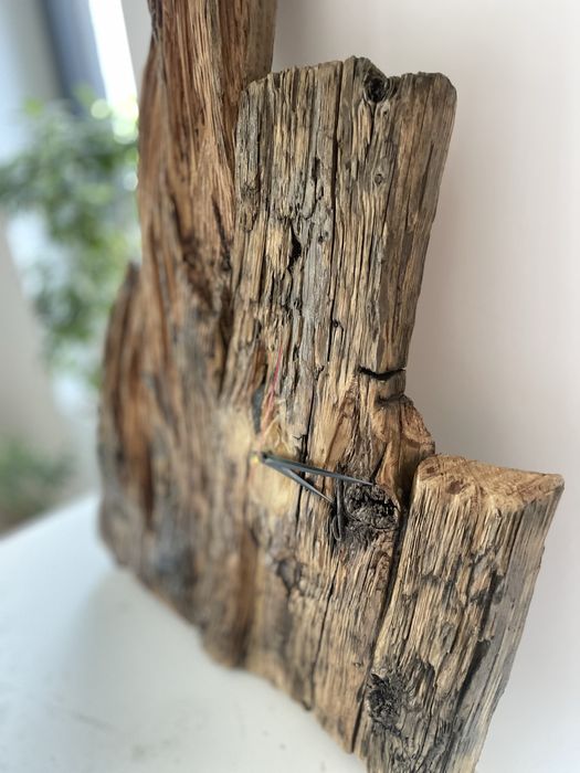 Zegar scienny wiszacy drewno stare dechy deski loft prezent