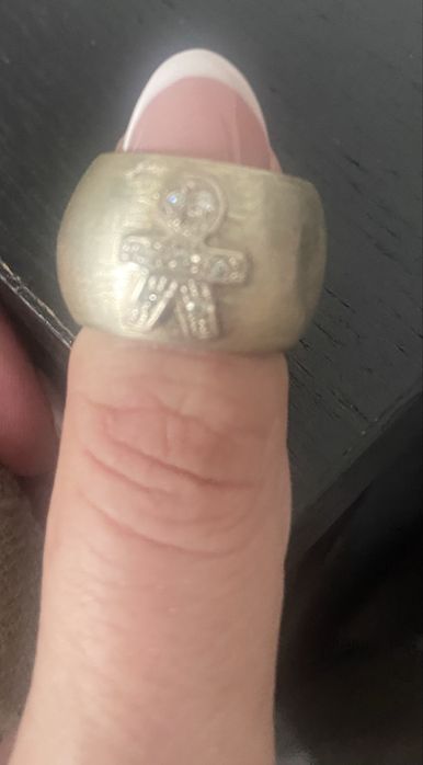 Conjunto prata fio com menino e anel grosso com menino