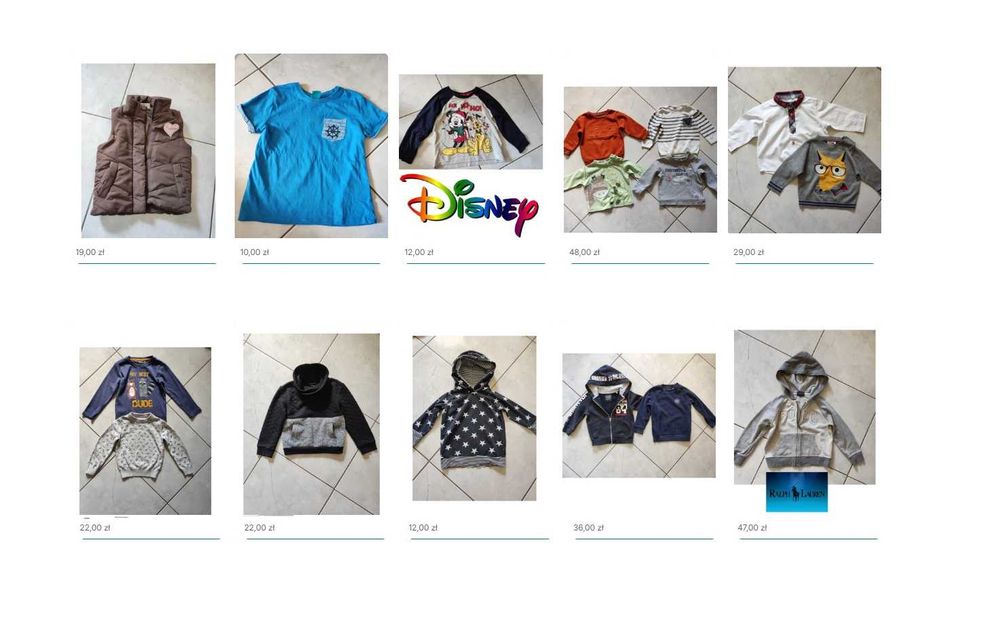 koszulka kamizelka bluza dziecięca polar Disney sweter koszula